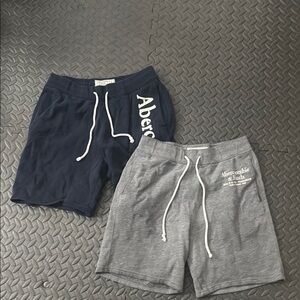 Abercrombie & Fitch Men's Navy and Gray Shorts